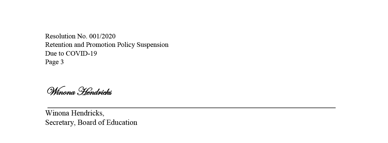 APPROVED RESOLUTION 0012020 POLICY SUSPENSION IN RESPONSE TO COVID-191 Signed-03.png